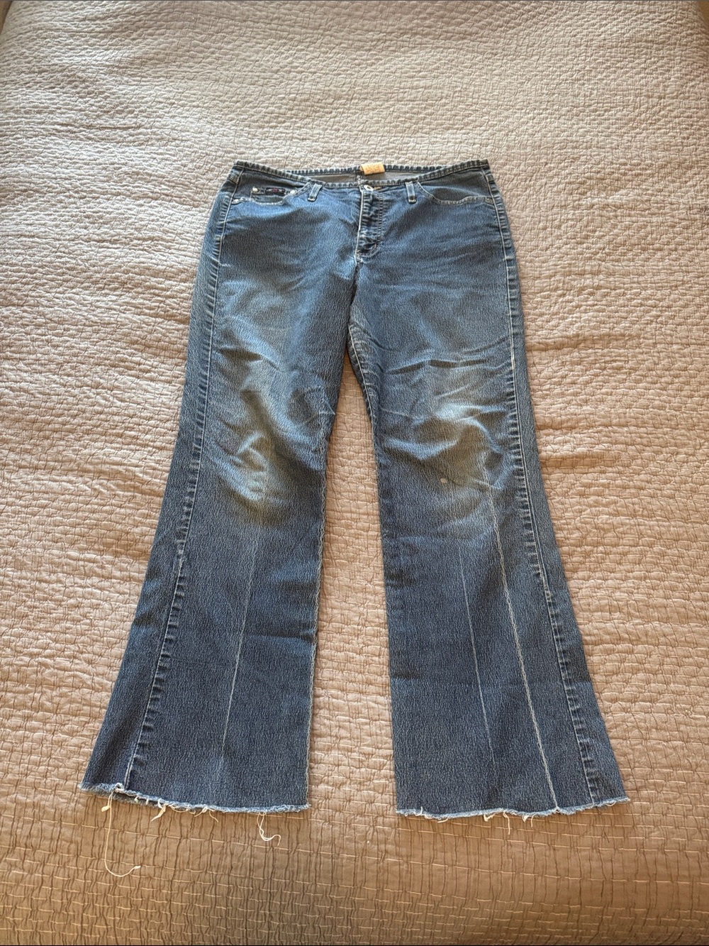Vintage Cest Toi Raw Hem Bootcut Jeans